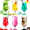Cocktailgläser Set 6 Stück 400ml (max. 470ml) Longdrinkgläser Bargläser Hurricane Groß (Bunt) -Pokalserie b1d6a6a70c0e35665f405f8356c31d72
