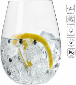 KROSNO Harmony Große Weißweingläser Ohne Stiel, 6er-Set, 500 Ml -Pokalserie b4966da070c9595723acb7eba022435e