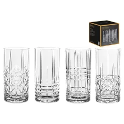 Nachtmann 0097784-0 Longdrinkbecher 'Highland' Kristallglas, 375 Ml, H: 15,1 Cm, ø 7,7 Cm, Transparent, 4-teilig (1 Set)