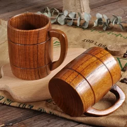 320ml Natürliches Holz Bierkrug Trinkbecher Griff Heiße Kalte Getränkebecher Bier Stein Bierkrug Bier Steins Becher Langlebiger Holzbecher Holzbecher -Pokalserie b8078b665f7191db5d6349101ba787dc