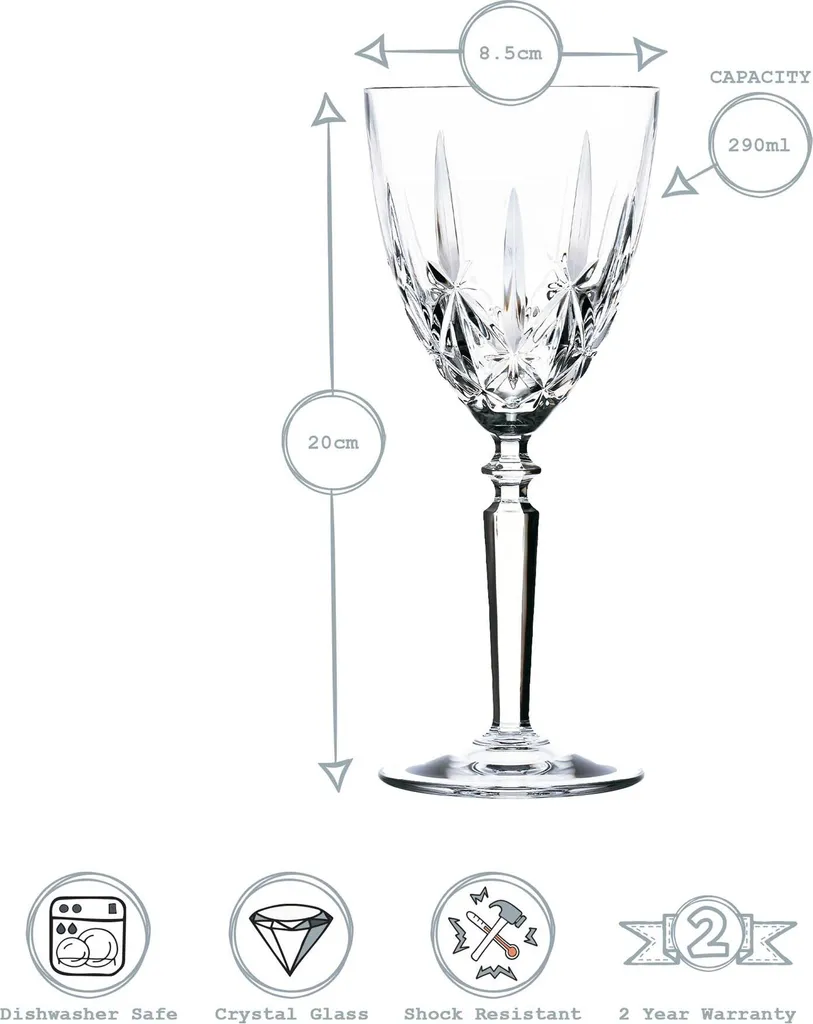 RCR Kristall Orchestra Cut Glas Weingläser Und Champagnerflöten - 290ml, 200ml - 12er Set 5 RCR Kristall Orchestra Cut Glas Weingläser Und Champagnerflöten - 290ml, 200ml - 12er Set – Bild 4