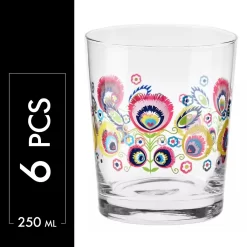 KROSNO Folk Bunt Wassergläser, 6er-Set, 250 Ml -Pokalserie b9153430f9e9125f1ca46973b96a0491