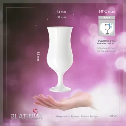 Weiße Cocktailgläser 400ml (max. 470ml) Longdrinkgläser Set 6 Stück Bargläser -Pokalserie bf73b25ea603b5b95c9befd36675a157