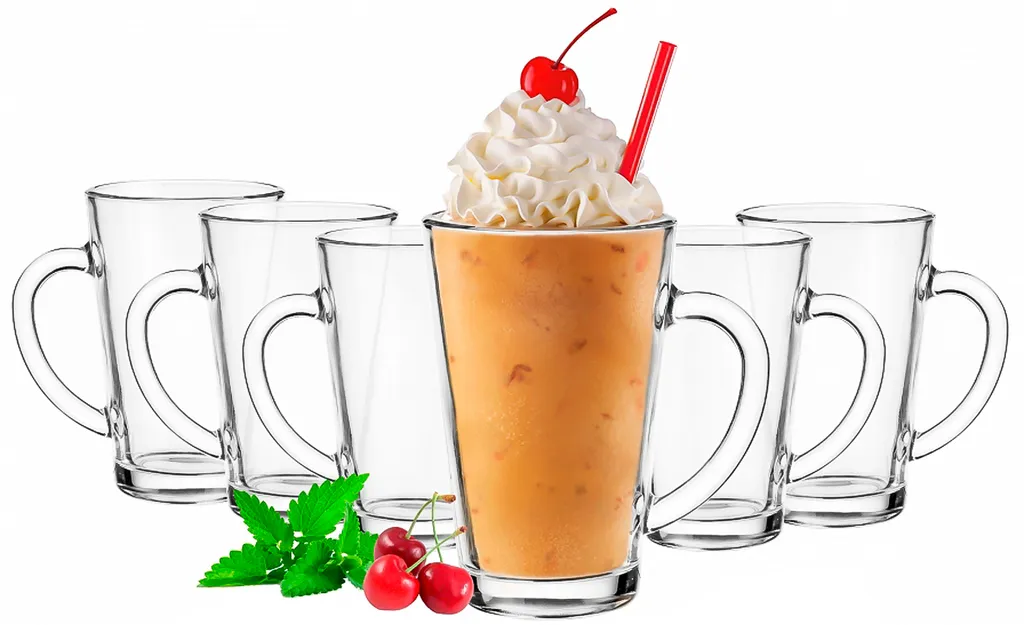 Latte Macchiato Gläser Mit Griff Aus Glas Set (6-Teilig) 270ml (max. 350ml) Kaffeegläser 4 Latte Macchiato Gläser Mit Griff Aus Glas Set (6-Teilig) 270ml (max. 350ml) Kaffeegläser – Bild 2