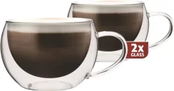 Maxxo Cappuccino Doppelwandig 14 Cm Glas 2 Stück