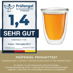 Creano Doppelwandige Gläser 250ml „DG-V“, 2er Set, Thermoglas Doppelwandig Aus Borosilikatglas, Kaffeegläser, Teegläser, Latte Gläser, Doppelwandgläser -Pokalserie c99c58c266aa0e9bf88623b0452c0c29