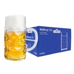 6er Set MaĂkrug 1 Liter Geeicht Bierkrug Mit Henkel Bierglas Perfekt Geeignet FĂŒr Gastronomie