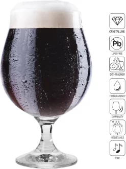 KROSNO Elite Dunkel Stout Biergläser, 6er-Set, 500 Ml -Pokalserie cc259e223faeed0dee1d6a0d18e2cc2f