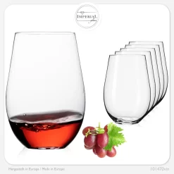 IMPERIAL Moderne Weingläser Ohne Stil Aus Glas 570ml Set 6-Teilig Groß -Pokalserie cfb019db5a6cc4a32a8645c767e0f0db