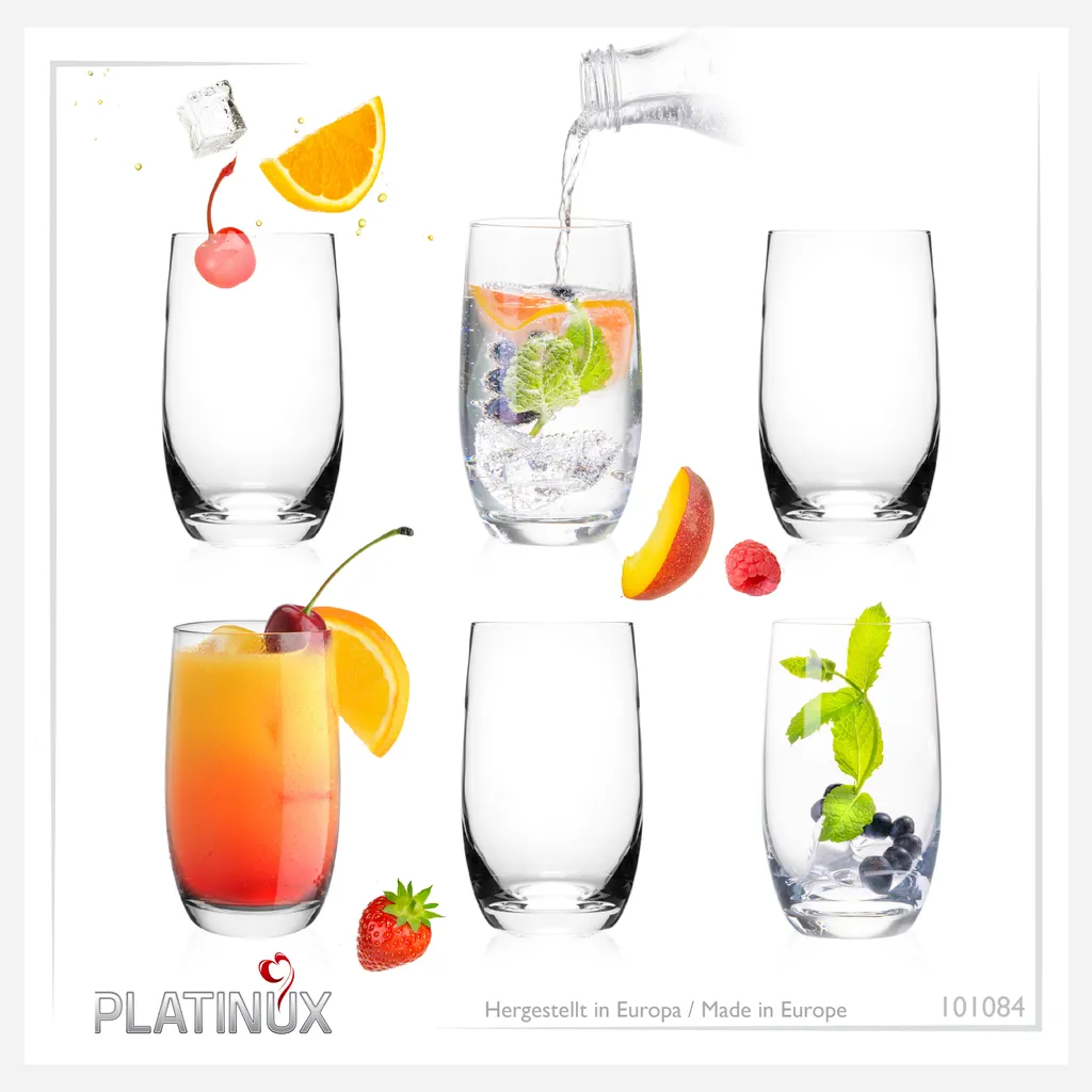 Elegante Trinkgläser 360ml (max. 440ml) Set 6 Teilig Wassergläser Saftgläser 10 Elegante Trinkgläser 360ml (max. 440ml) Set 6 Teilig Wassergläser Saftgläser – Bild 8