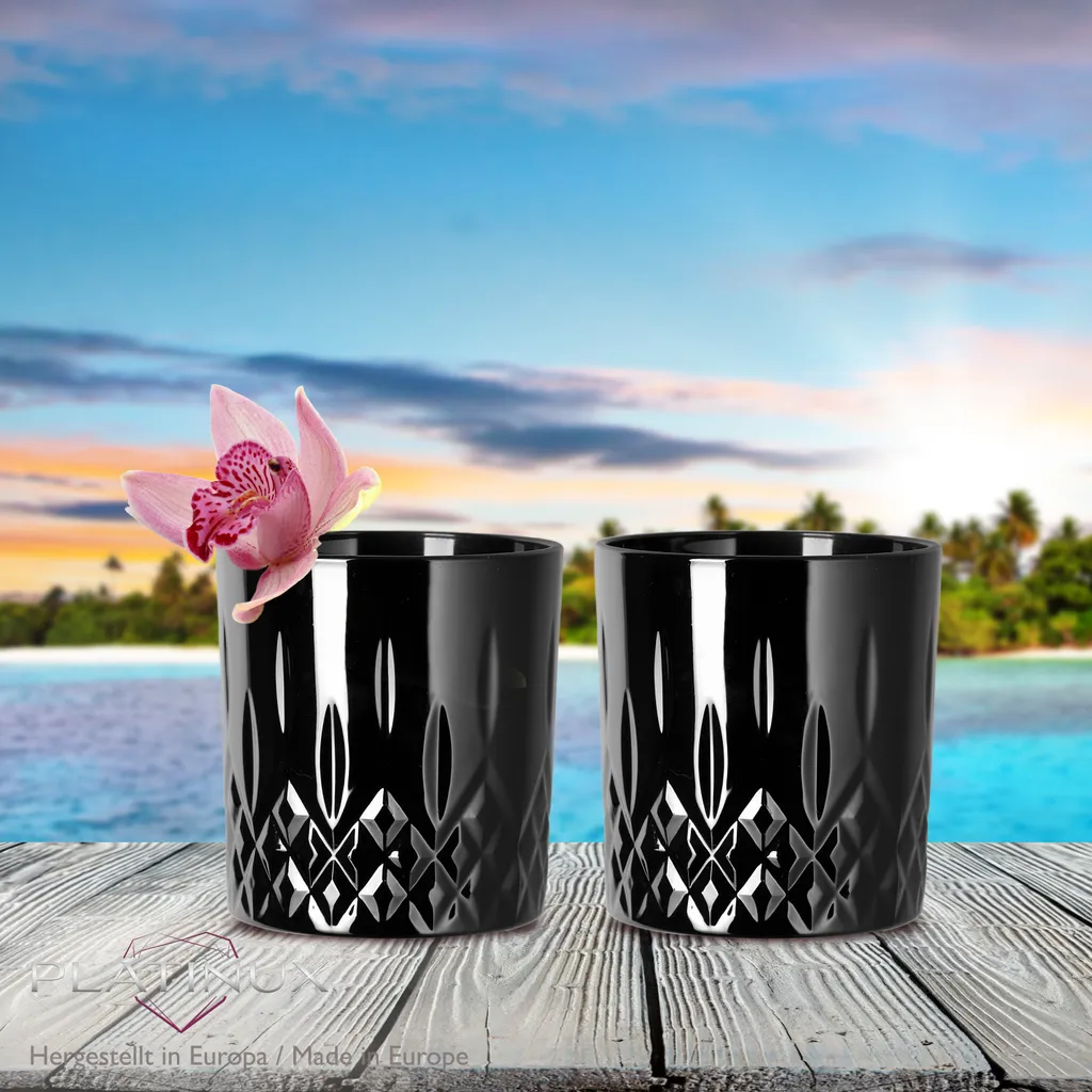 Schwarze Trinkgläser Mit Diamant Muster Aus Glas 250ml (max. 300ml) Gläser Whiskeygläser 6 Schwarze Trinkgläser Mit Diamant Muster Aus Glas 250ml (max. 300ml) Gläser Whiskeygläser – Bild 4