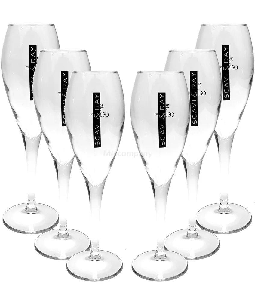 Scavi & Ray Glas Gläser-Set - 6x Flöten Gläser 10cl Geeicht 3 Scavi & Ray Glas Gläser-Set - 6x Flöten Gläser 10cl Geeicht