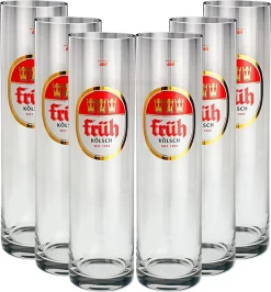 Früh Kölsch Biergläser / Gläser / Stangen Set - 6x 0,2l