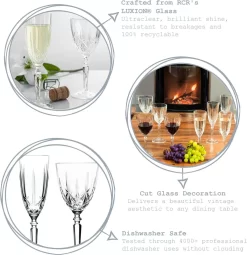 RCR Kristall Orchestra Cut Glas Weingläser Und Champagnerflöten - 290ml, 200ml - 12er Set 6 RCR Kristall Orchestra Cut Glas Weingläser Und Champagnerflöten - 290ml, 200ml - 12er Set -Pokalserie dcdee1c932b93c46baff9bfa01349050