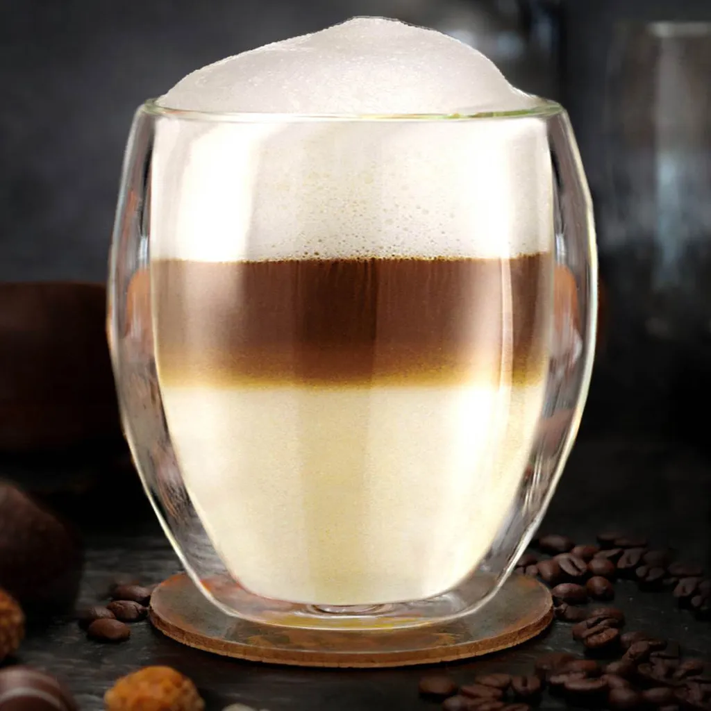 Creano Doppelwandige Gläser 400ml „DG-Bauchig“, 4er Set, Großes Thermoglas Doppelwandig Aus Borosilikatglas, Kaffeegläser, Teegläser, Latte Gläser, Doppelwandgläser 9 Creano Doppelwandige Gläser 400ml „DG-Bauchig“, 4er Set, Großes Thermoglas Doppelwandig Aus Borosilikatglas, Kaffeegläser, Teegläser, Latte Gläser, Doppelwandgläser – Bild 7