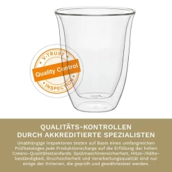 Creano Doppelwandige Gläser 250ml „DG-V“, 2er Set, Thermoglas Doppelwandig Aus Borosilikatglas, Kaffeegläser, Teegläser, Latte Gläser, Doppelwandgläser -Pokalserie e85207c31930001cba1fe1124834b375