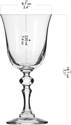 KROSNO Krista Kleine Rotweingläser, 6er-Set, 220 Ml -Pokalserie e90419630d1b3c59b191991856391618