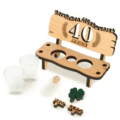 Brynnberg Schnapsbank Mit Jahreszahl Zum Geburtstag - Holz Lorbeerkranz Mit Zahl 40 Jahre Hochzeitstag Und Jahrestag Oder Geburtstag - Schnapsgläser Latte Mit 2 Gläsern -Pokalserie ebd40e57f2e1bd698d002bffd2fdb8fc