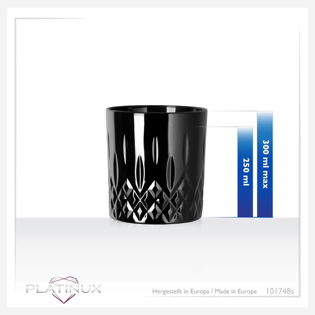 Schwarze Trinkgläser Mit Diamant Muster Aus Glas 250ml (max. 300ml) Gläser Whiskeygläser 5 Schwarze Trinkgläser Mit Diamant Muster Aus Glas 250ml (max. 300ml) Gläser Whiskeygläser – Bild 3