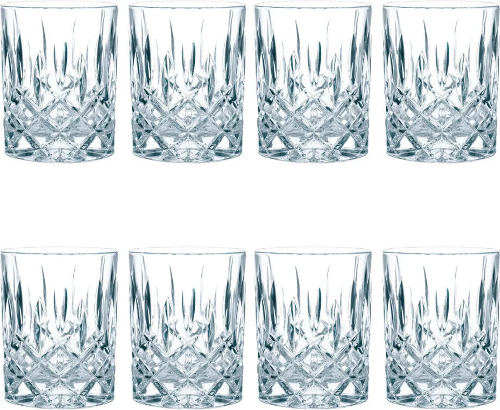 Nachtmann Noblesse Whiskybecher Set, 8er Set, Whiskyglas, Tumbler, Kristallglas, H 9.8 Cm 4 Nachtmann Noblesse Whiskybecher Set, 8er Set, Whiskyglas, Tumbler, Kristallglas, H 9.8 Cm – Bild 2