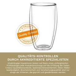 Creano Doppelwandiges Thermoglas 400ml „DG-SH“, Großes Doppelwandglas Aus Borosilikatglas, Doppelwandige Kaffeegläser, Teegläser, Latte Gläser 4er Set -Pokalserie f9ba8fbb52f66c9f03f9a509e3e9c3ef