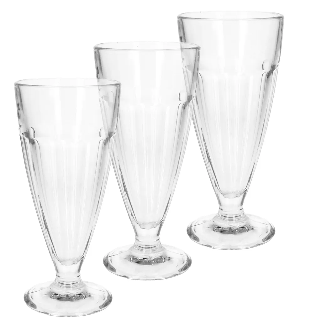 Bormioli 6er Set Rock Bar Milch-Shake-Gläser 380ml Eis-Becher 3 Bormioli 6er Set Rock Bar Milch-Shake-Gläser 380ml Eis-Becher