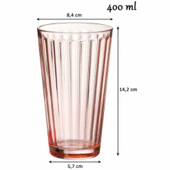 Ritzenhoff & Breker Longdrinkglas Lawe, Becher, Trinkglas, Glas, Rosa, 400 Ml, 164459 -Pokalserie fb10984cc80f261d3f274200d37095a0
