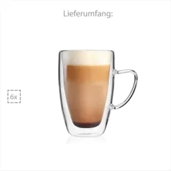 Sänger SÄNGER Doppelwandiges Cappuccino Gläser Set Mit Henkel 6 Teilig -Pokalserie fe2a5447460709e18e23cc7f6daf7664
